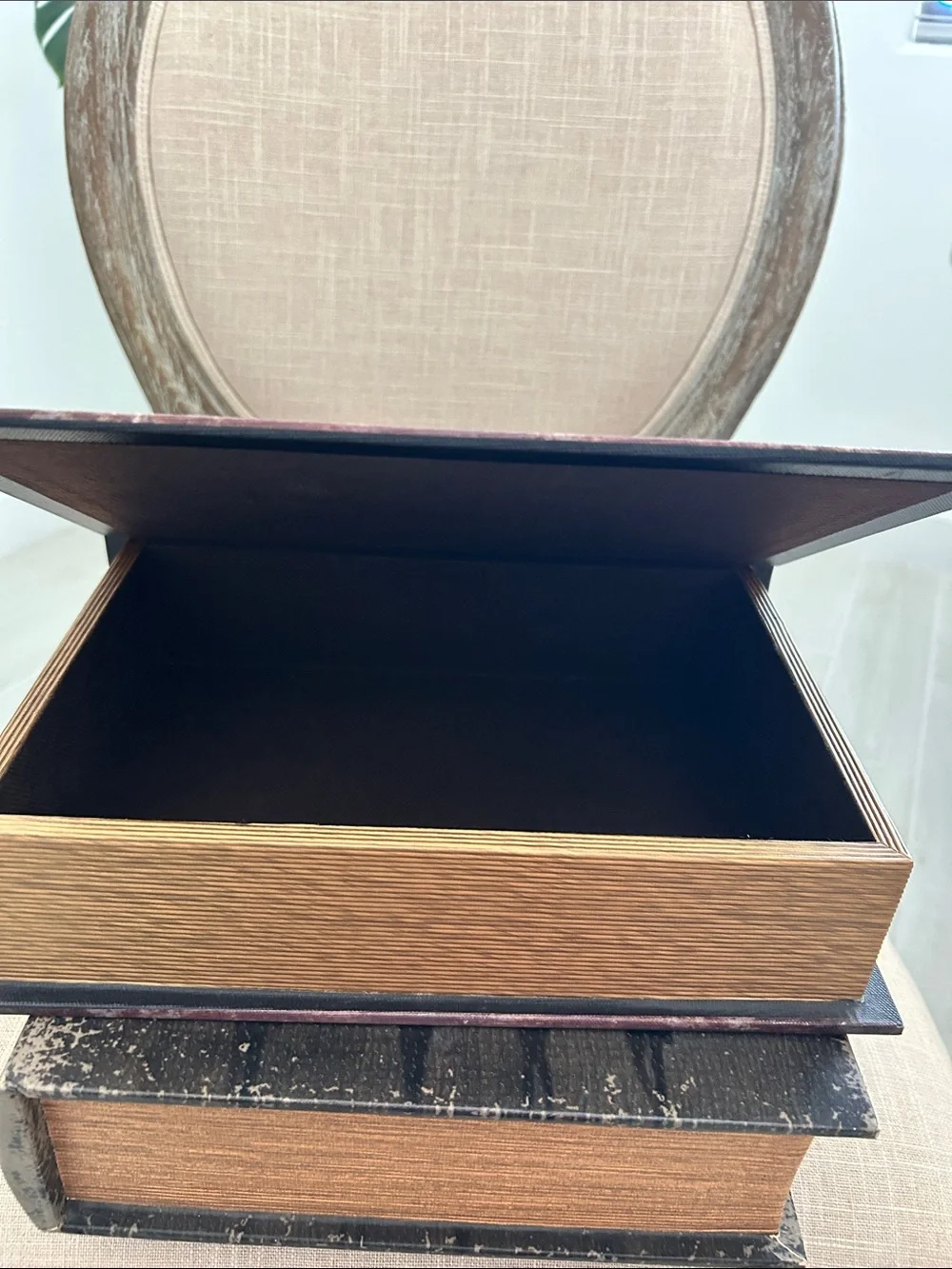Vintage Crown Decorative Coffee Table Book Box - Black and Brown